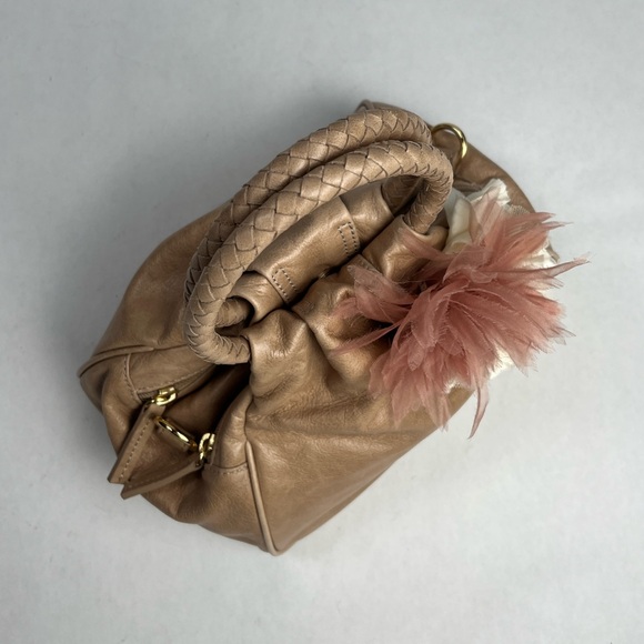 Talbots Tan Leather Handbag with Floral Accent - Picture 13 of 16